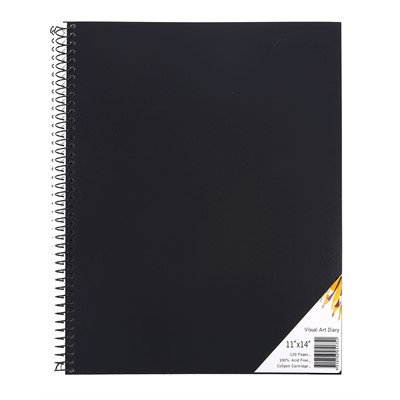 Visual Art Diary Quill 11x14" 120page Black Cover